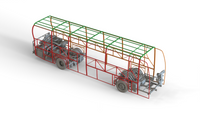 Modelo 3D paramétrico de estructura de autobús en SolidWorks, construido directamente sobre geometría 2D importada desde AutoCAD