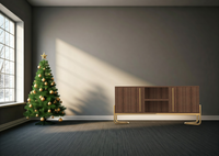 Render CAD de aparador modular dise&ntilde;ado en SolidWorks con SwoodDesign y Visualize 2024